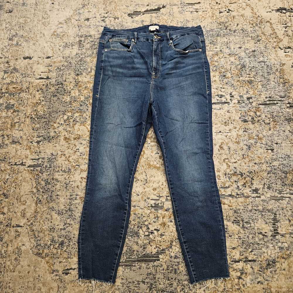 Good American Blue Skinny Jeans Size 18 Cotton‎ Stretch Plus Size